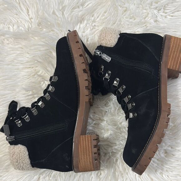 Blondo Waterproof Women's Black Suede Boots with Shearling Lining - Picture 4 of 11